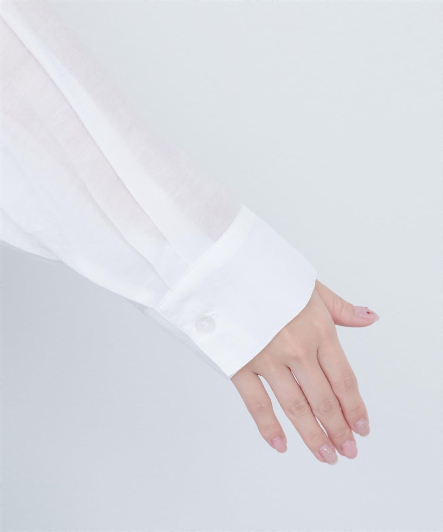 【natural couture】立領側開衩透視襯衫