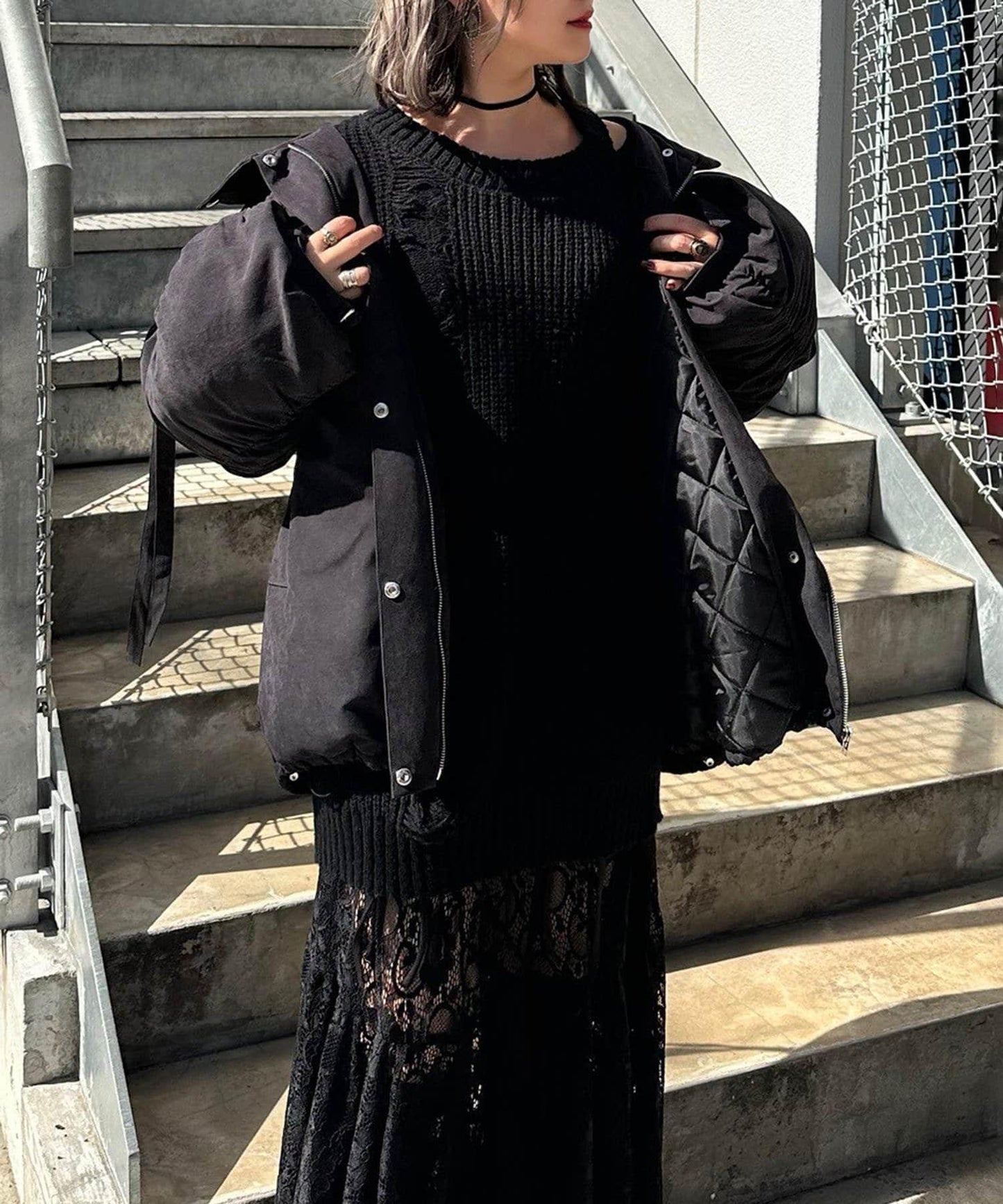 【Mavie..7】抽褶加棉短夾克