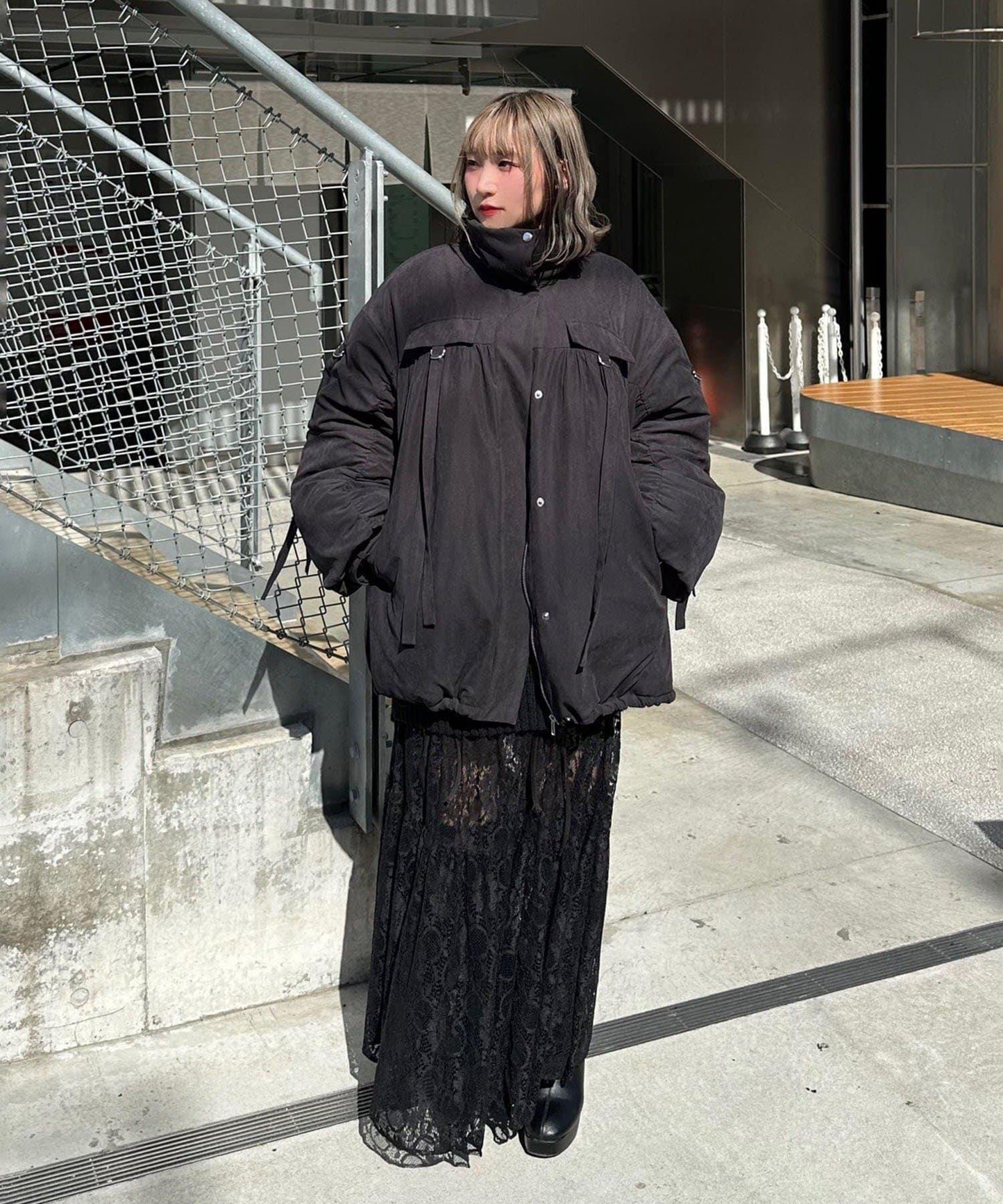 【Mavie..7】抽褶加棉短夾克