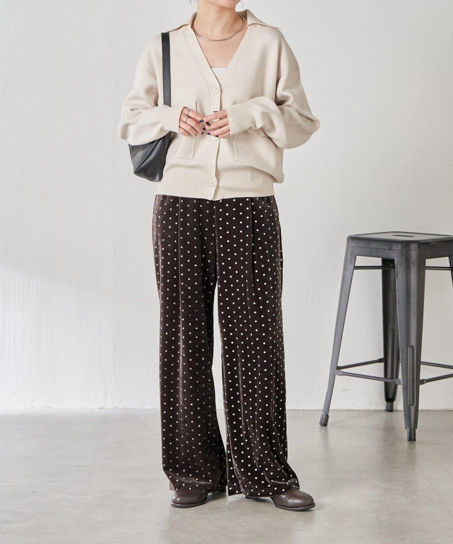 亮片波點天鵝絨吊帶套裝