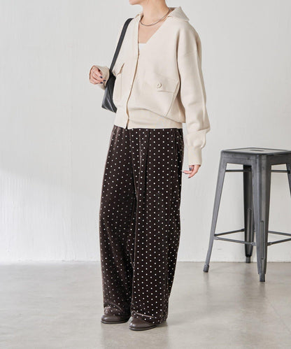 亮片波點天鵝絨吊帶套裝