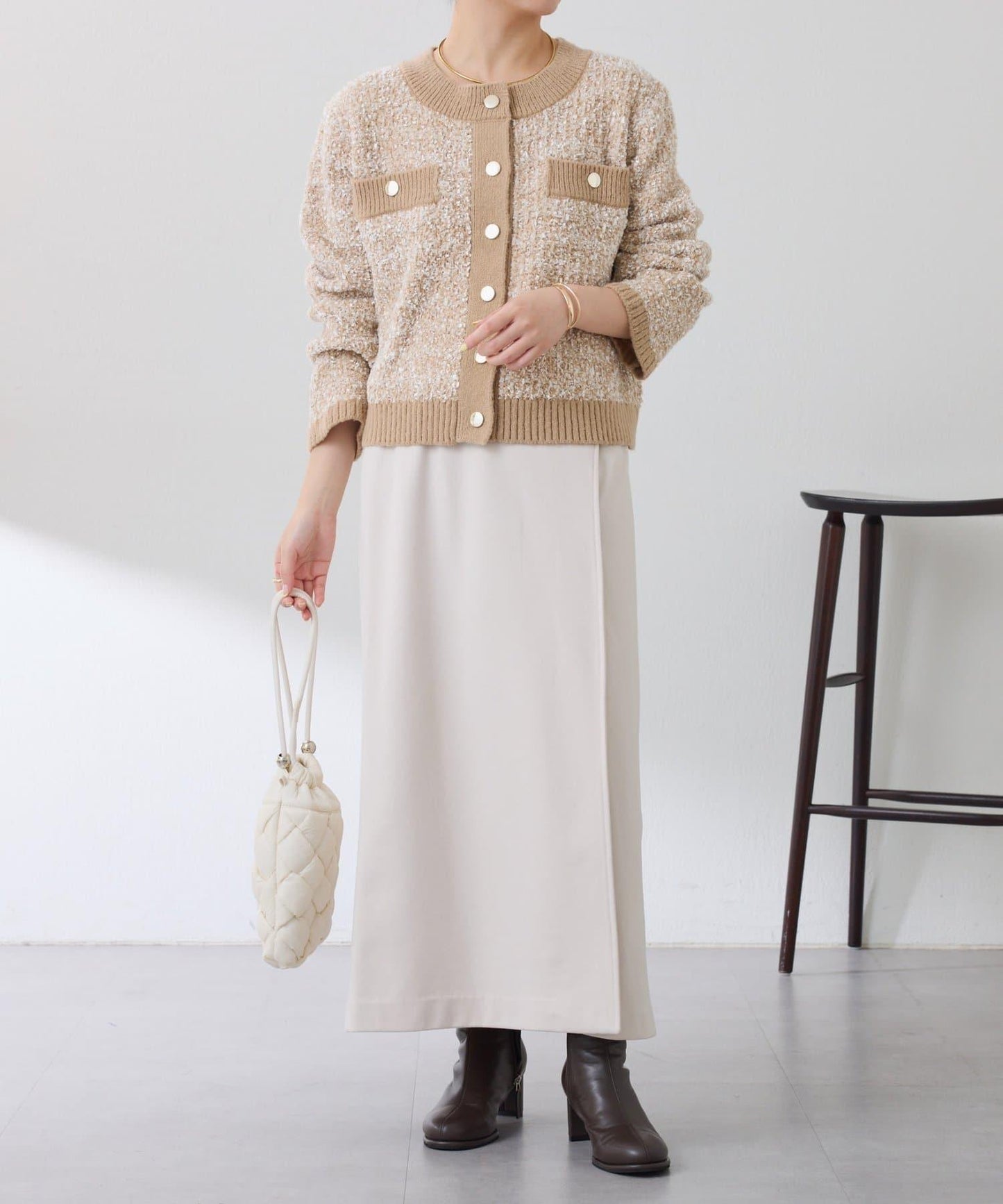 【可調節腰圍】側邊腰帶修身半身裙