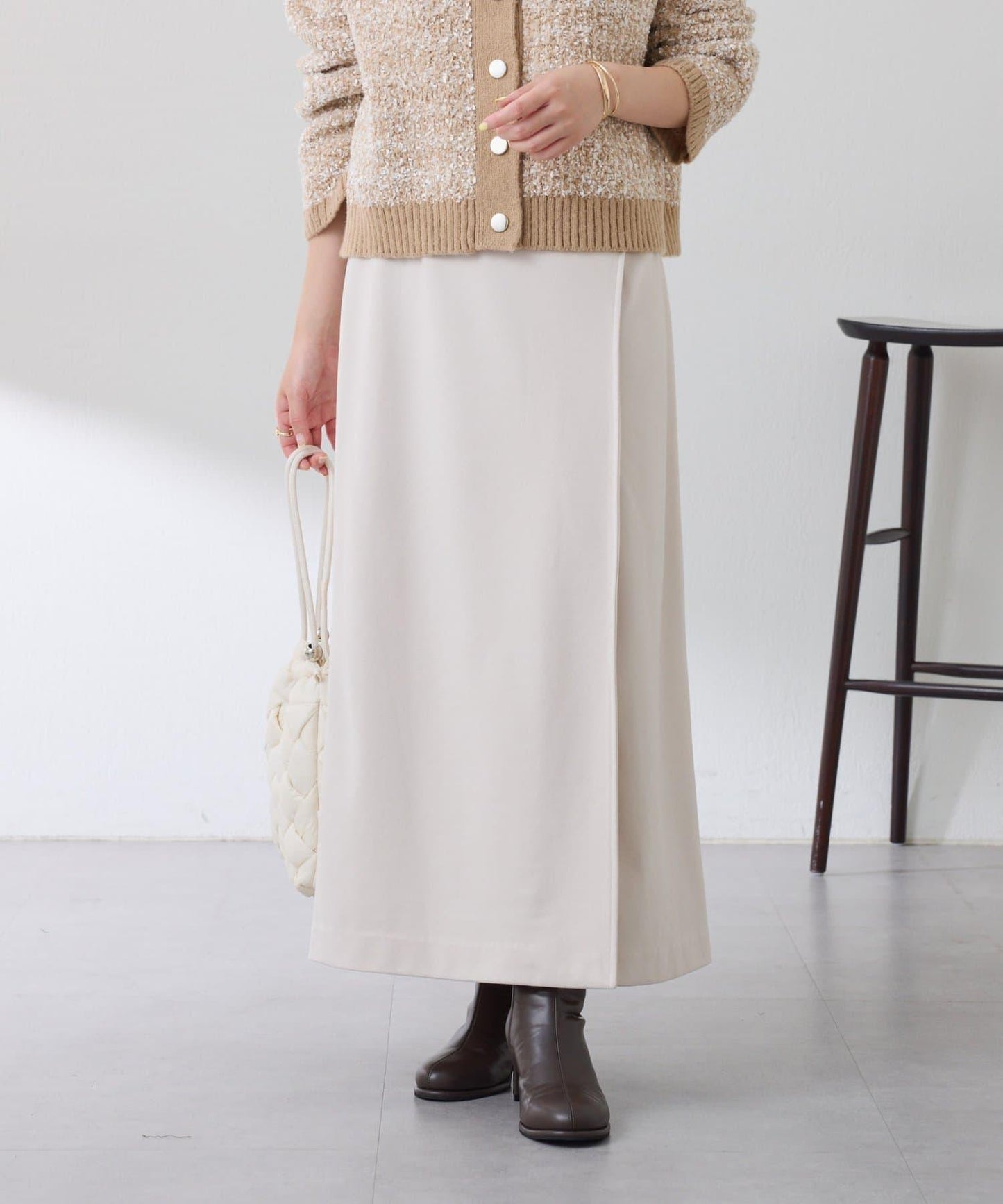 【可調節腰圍】側邊腰帶修身半身裙