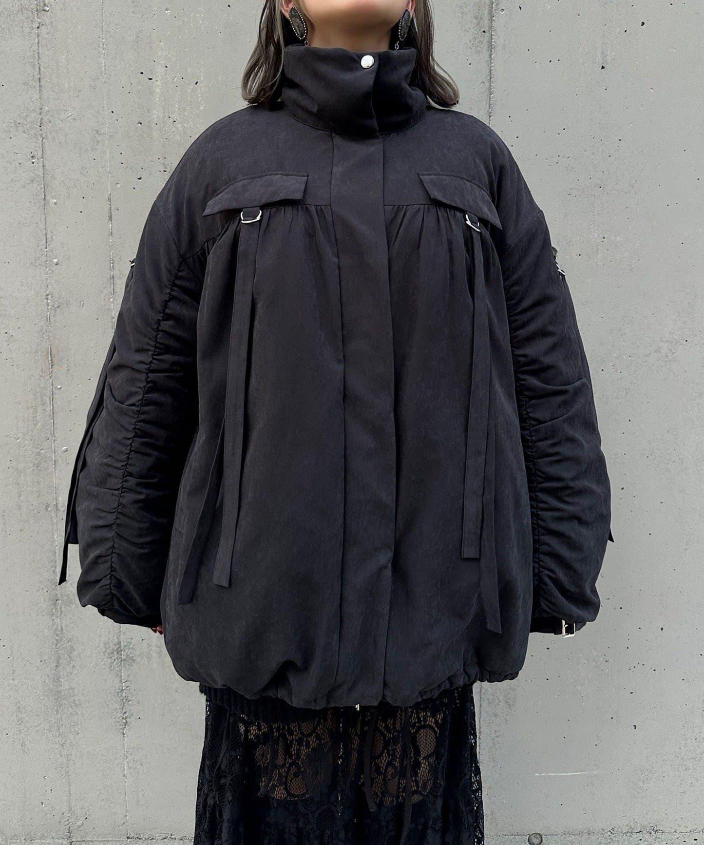 【Mavie..7】抽褶加棉短夾克