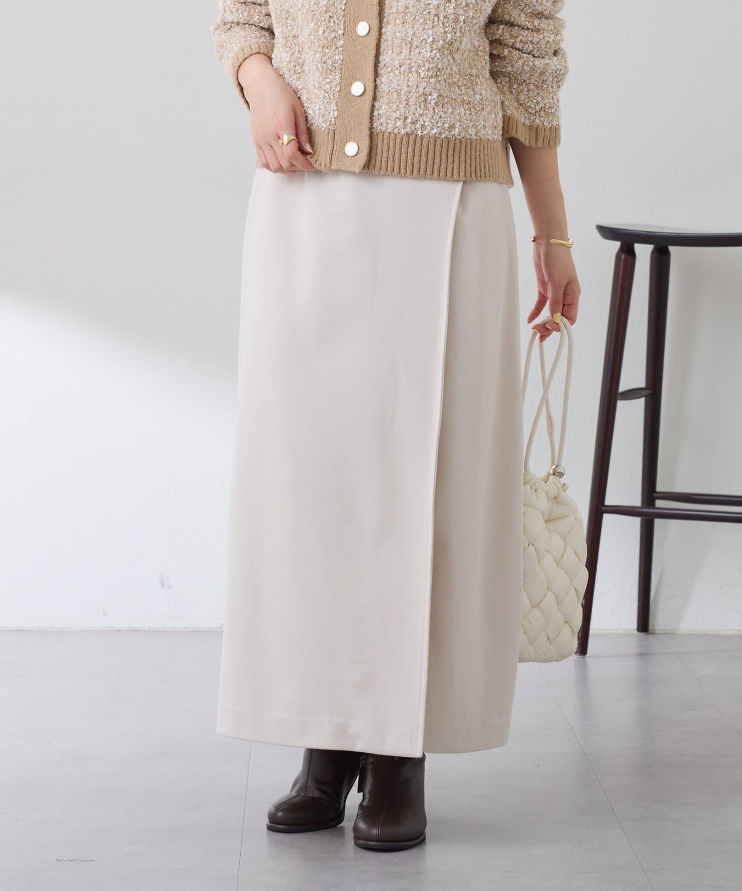 【可調節腰圍】側邊腰帶修身半身裙