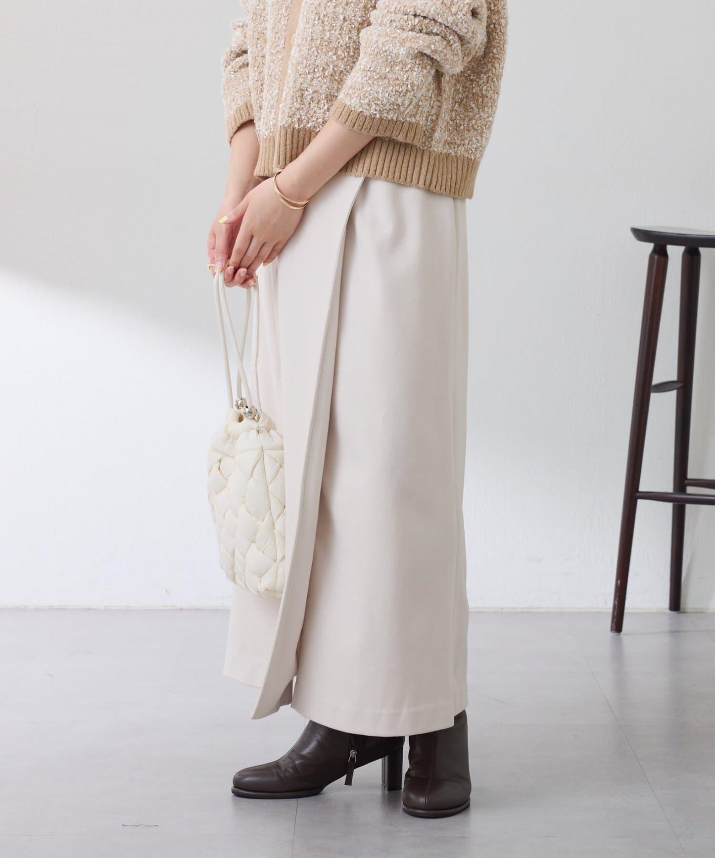 【可調節腰圍】側邊腰帶修身半身裙