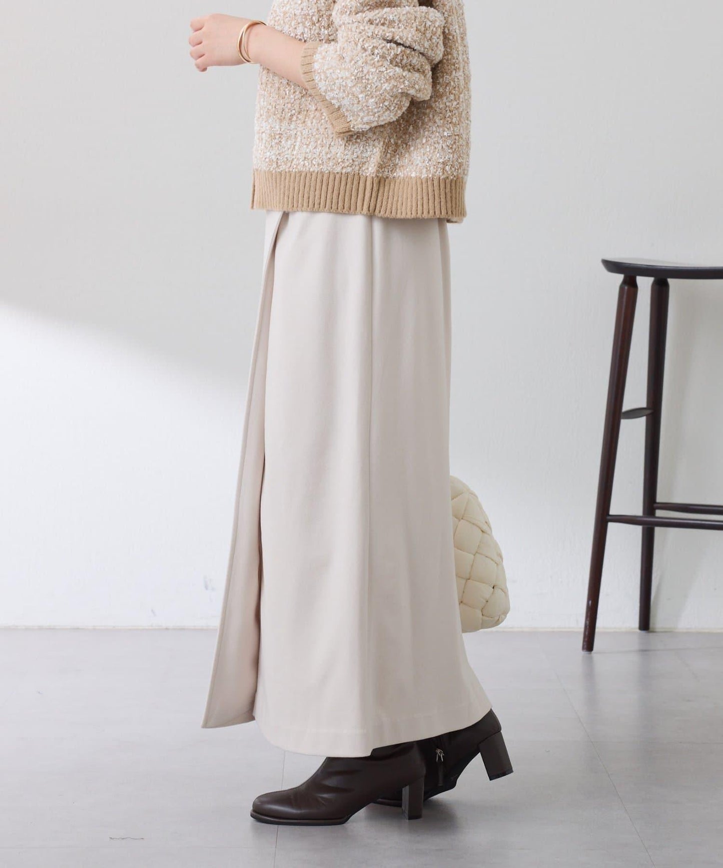 【可調節腰圍】側邊腰帶修身半身裙