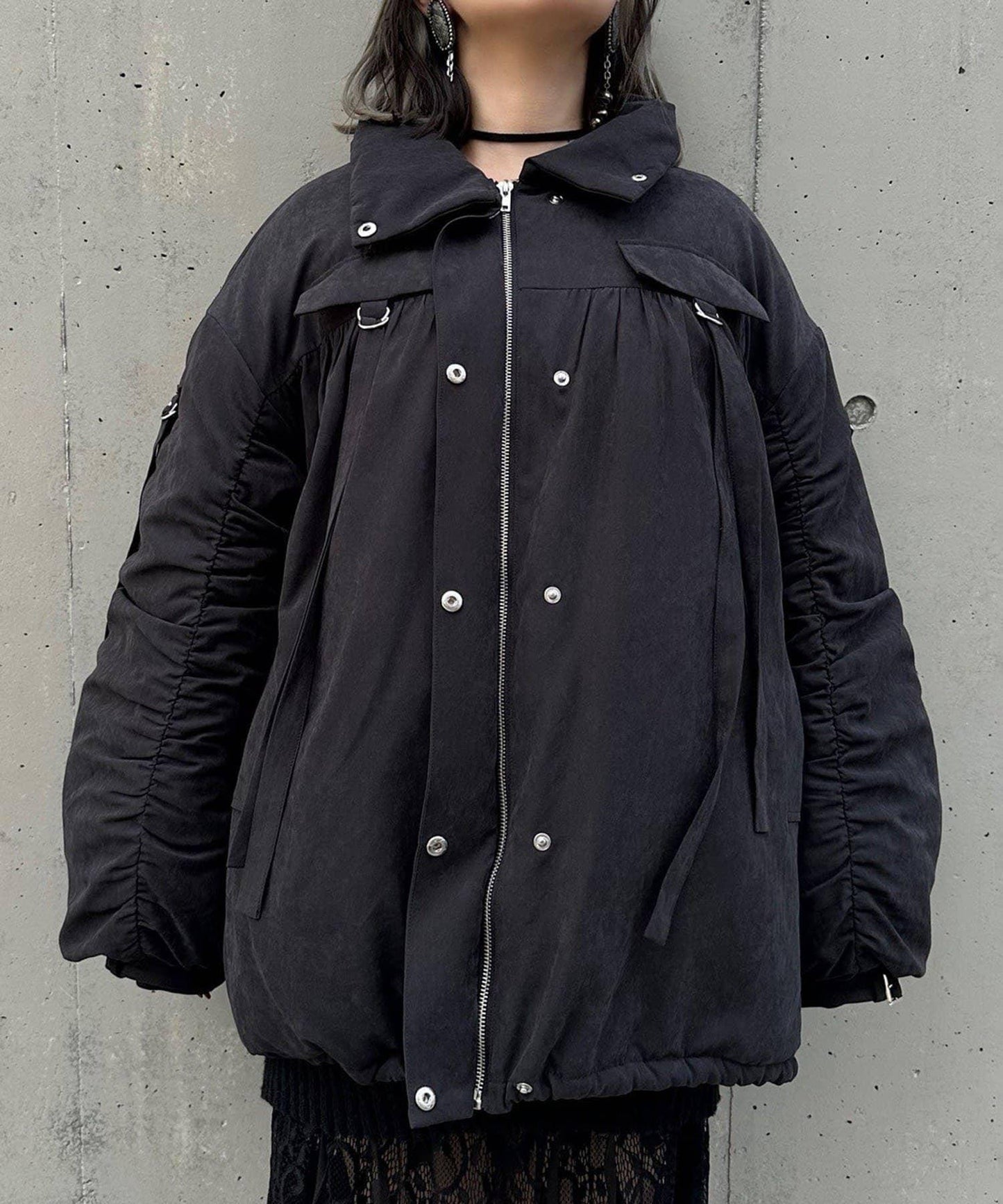 【Mavie..7】抽褶加棉短夾克