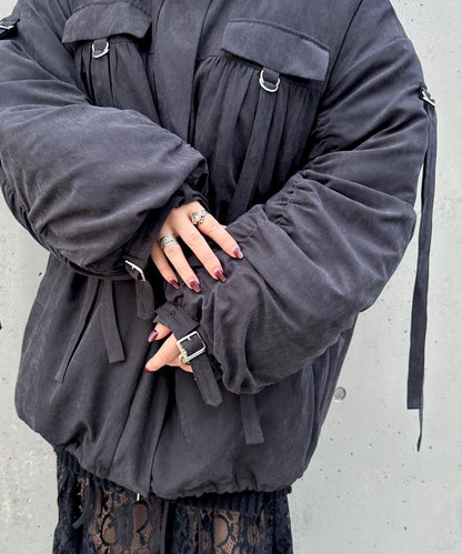 【Mavie..7】抽褶加棉短夾克