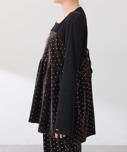 亮片波點天鵝絨吊帶套裝