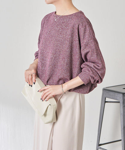 下襬氣球袖亮絲衛衣