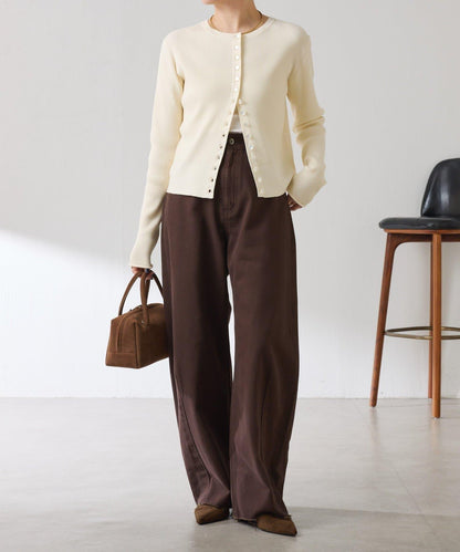 【前後兩穿】條紋紐扣修身開衫