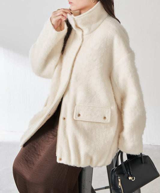 毛邊立領大衣