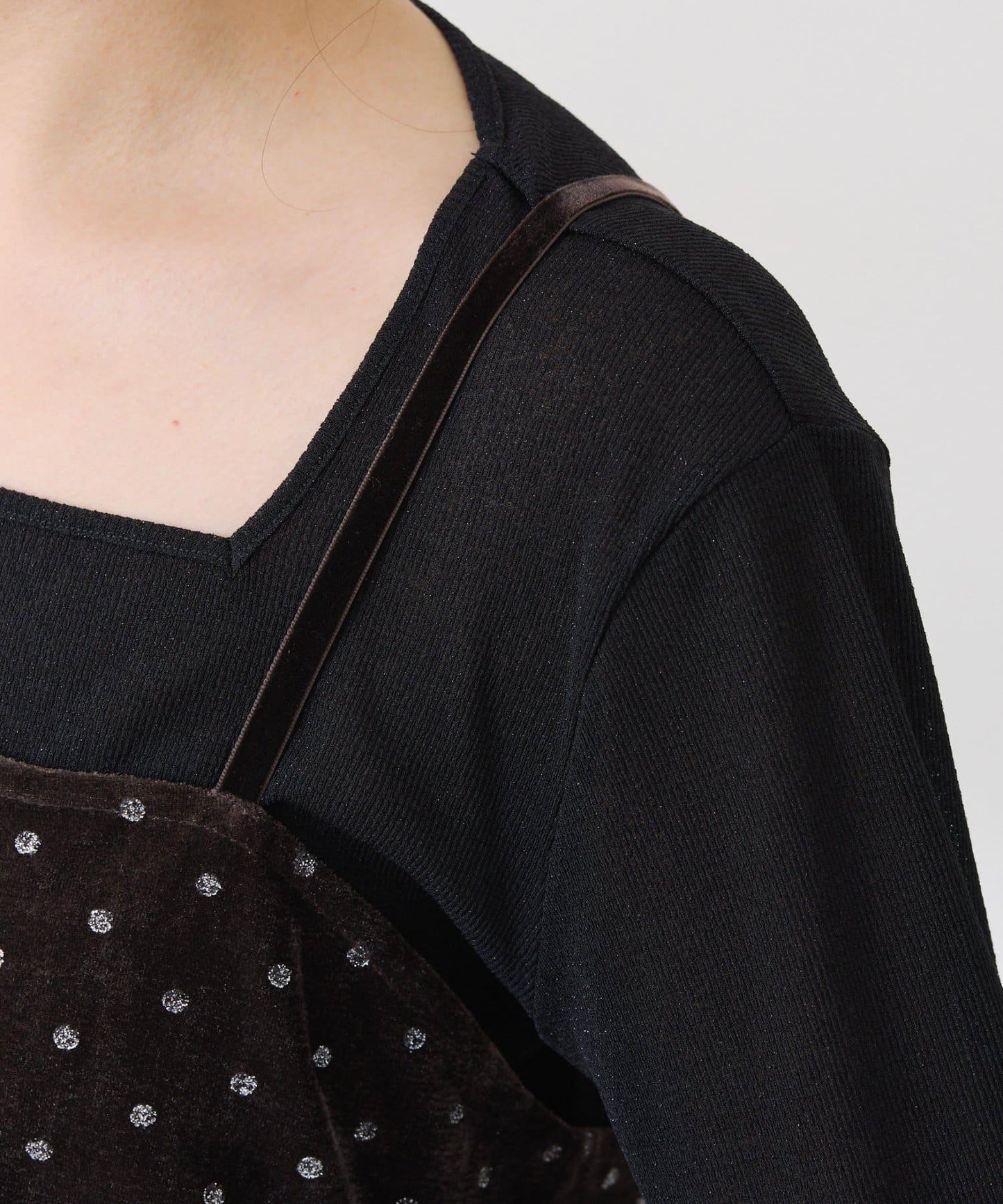 亮片波點天鵝絨吊帶套裝