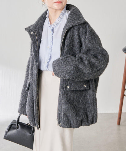 毛邊立領大衣