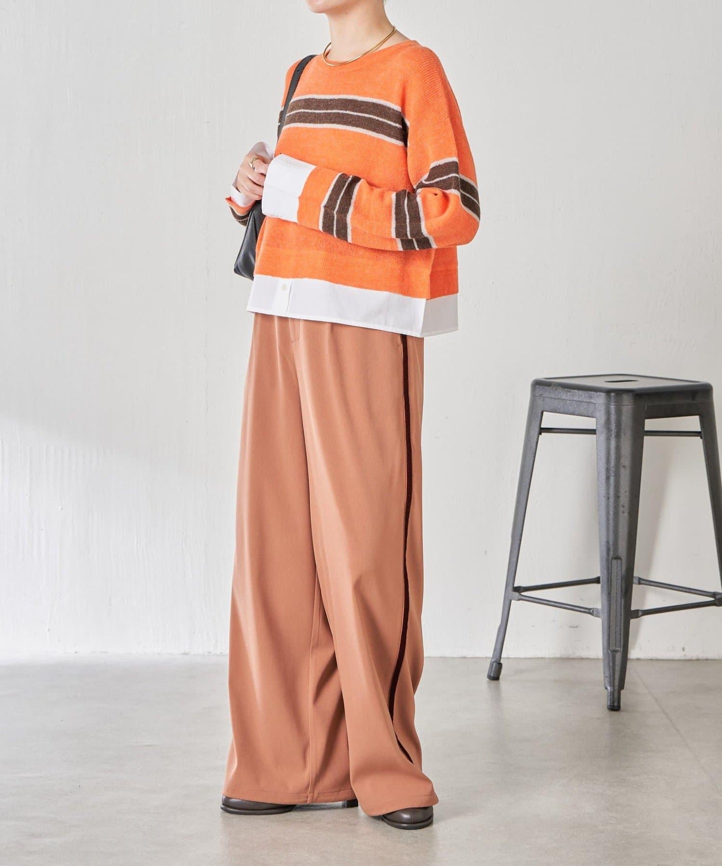 【美腿效果◎】側邊天鵝絨抽繩收口褲