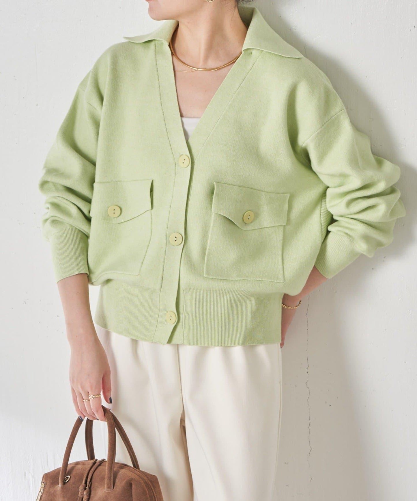 【領口可拆卸】開領針織開衫