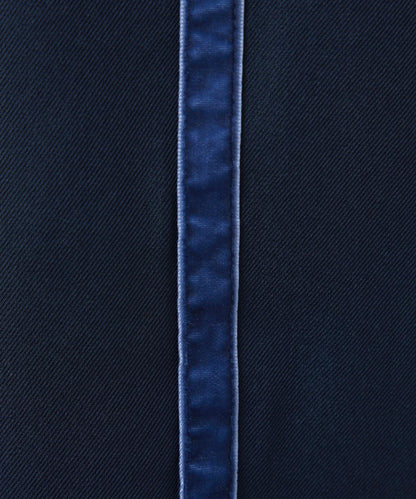 【美腿效果◎】側邊天鵝絨抽繩收口褲