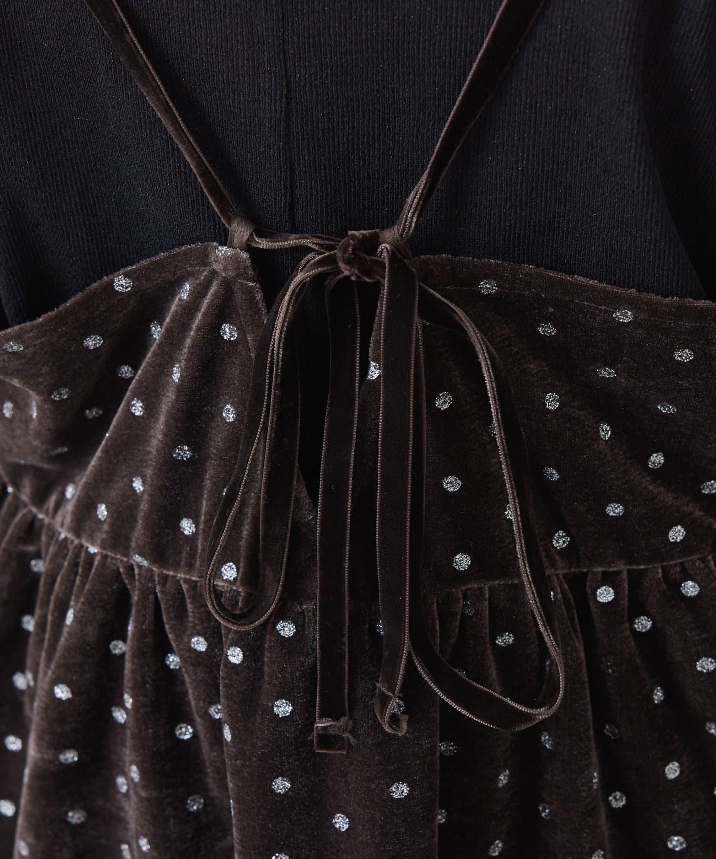 亮片波點天鵝絨吊帶套裝