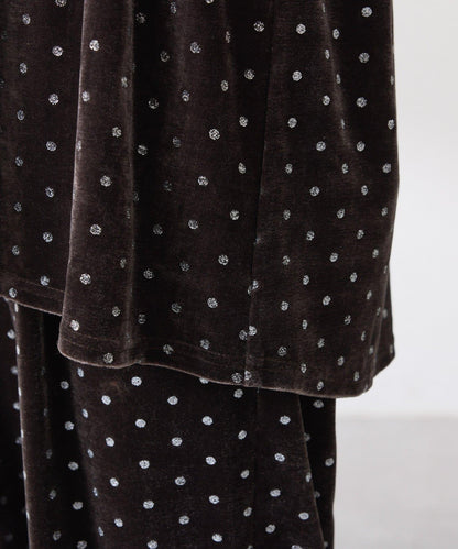 亮片波點天鵝絨吊帶套裝