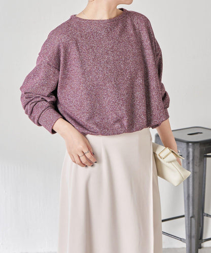 下襬氣球袖亮絲衛衣