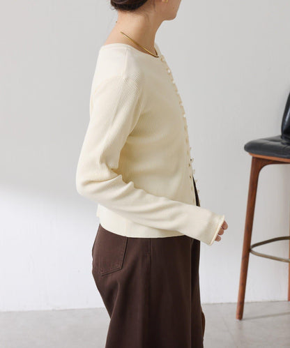 【前後兩穿】條紋紐扣修身開衫