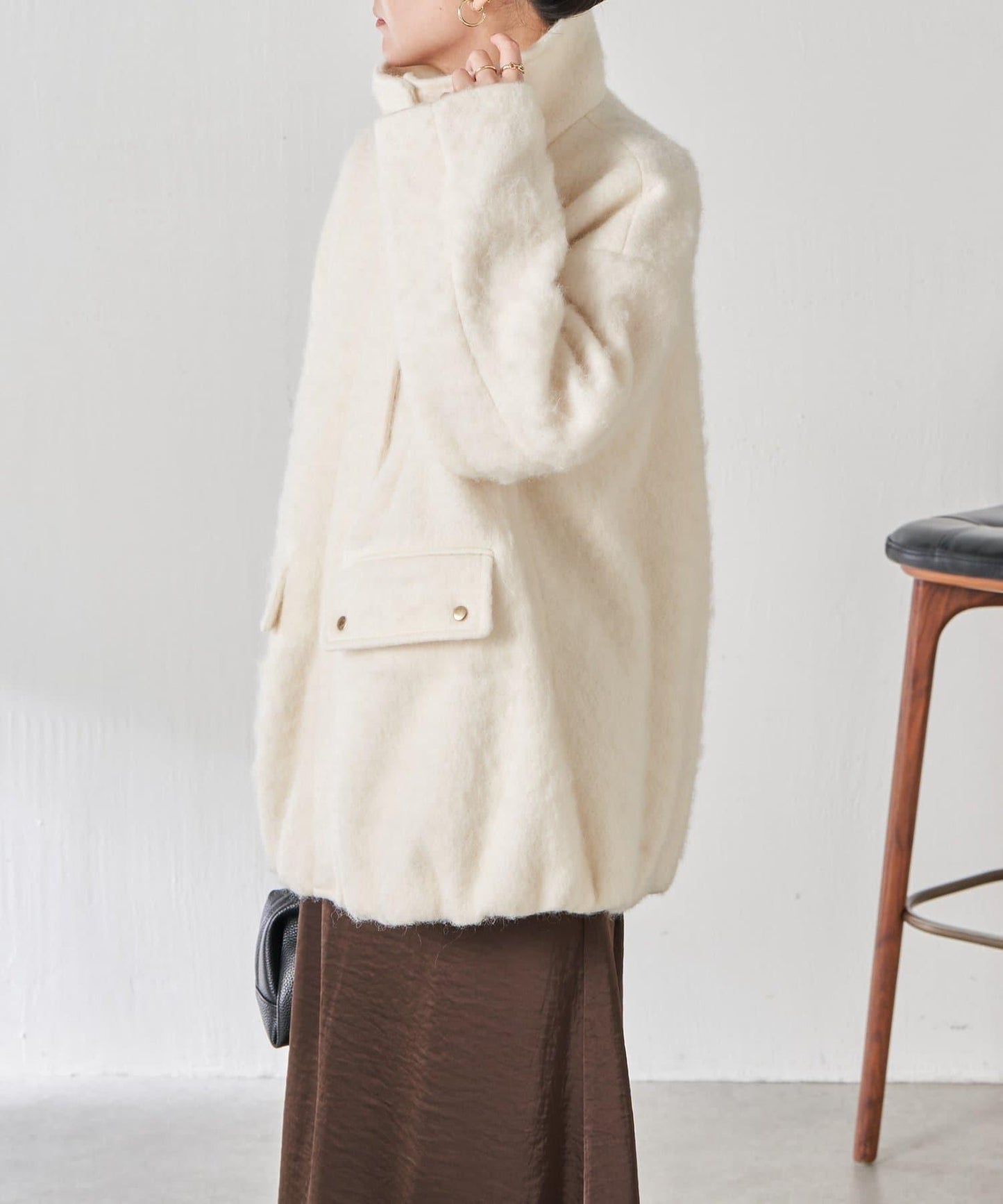 毛邊立領大衣