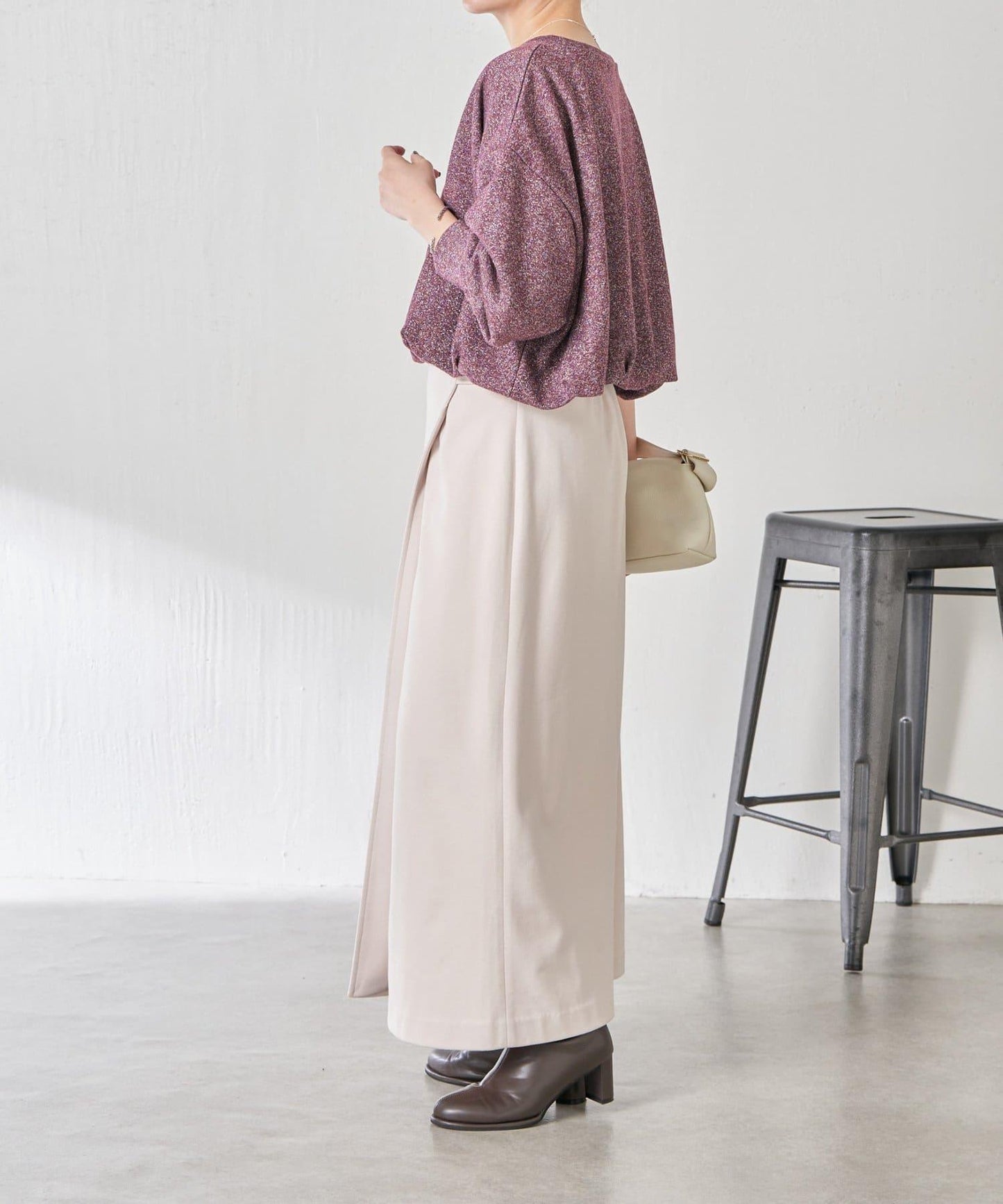 下襬氣球袖亮絲衛衣