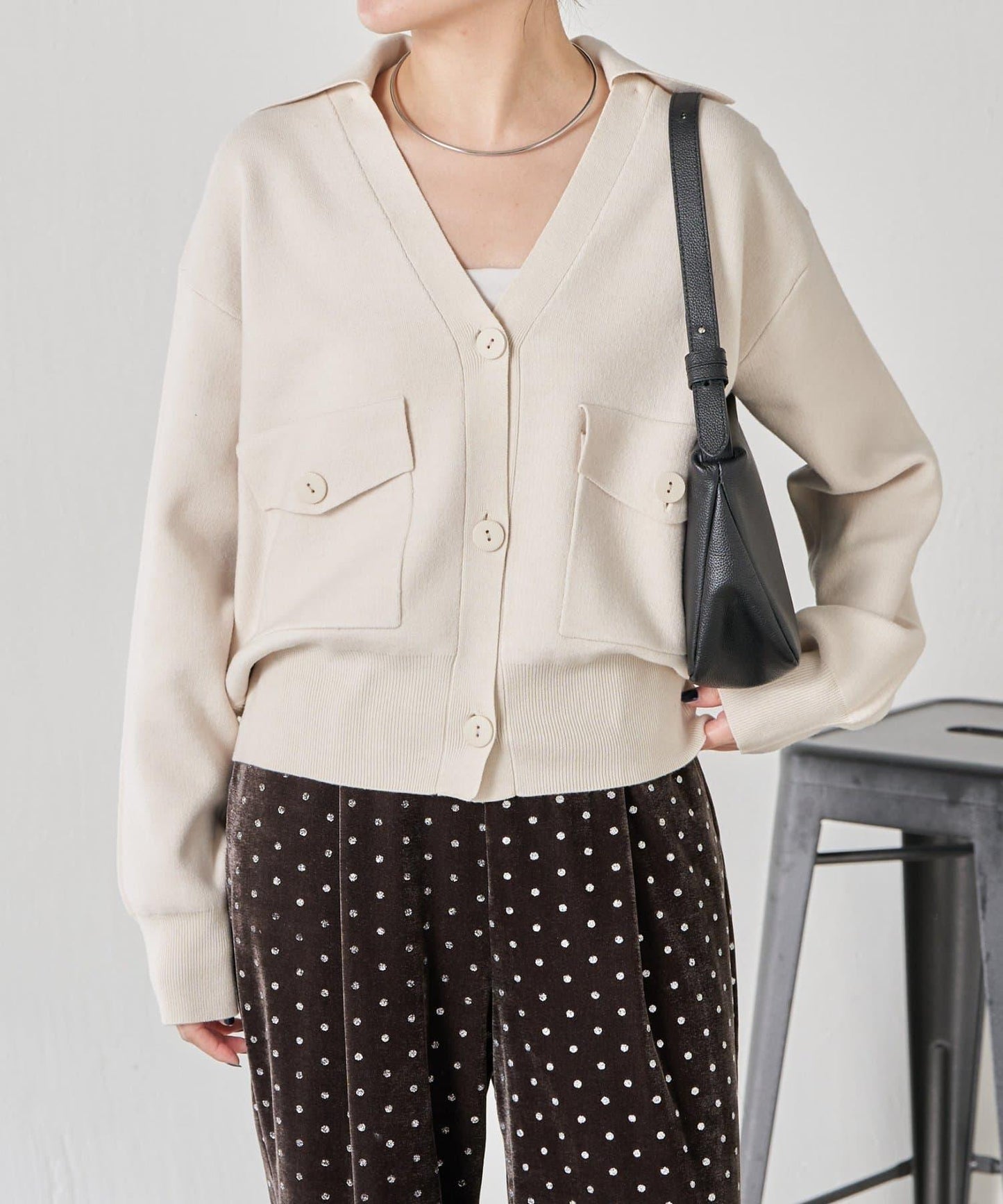 【領口可拆卸】開領針織開衫