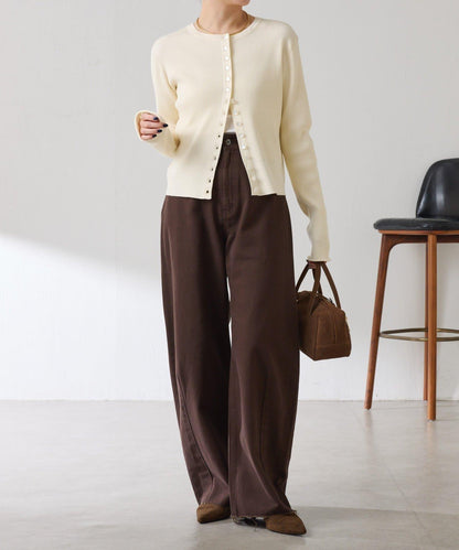 【前後兩穿】條紋紐扣修身開衫