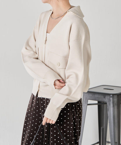 【領口可拆卸】開領針織開衫