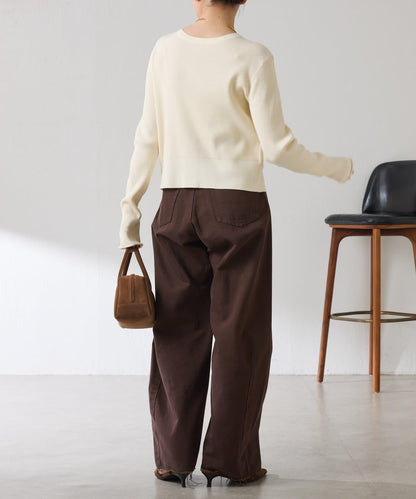 【前後兩穿】條紋紐扣修身開衫