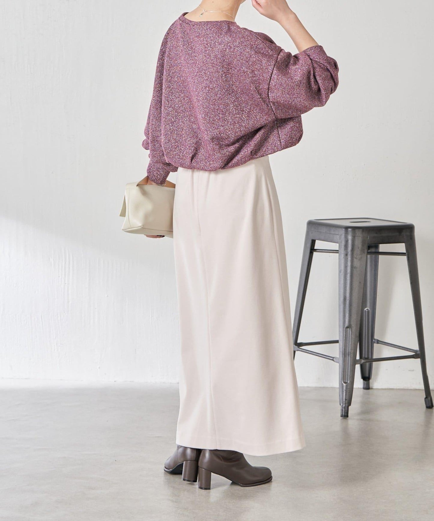 下襬氣球袖亮絲衛衣