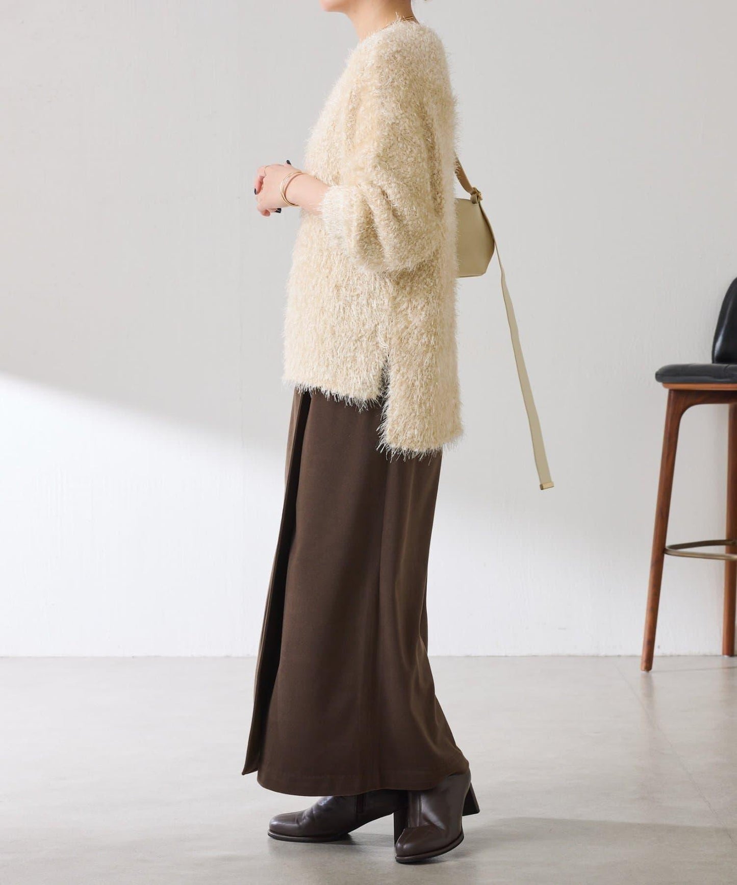 【可調節腰圍】側邊腰帶修身半身裙