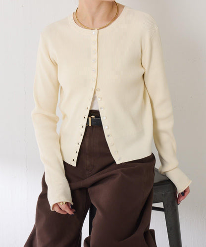 【前後兩穿】條紋紐扣修身開衫