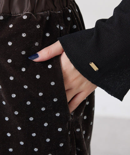 亮片波點天鵝絨吊帶套裝