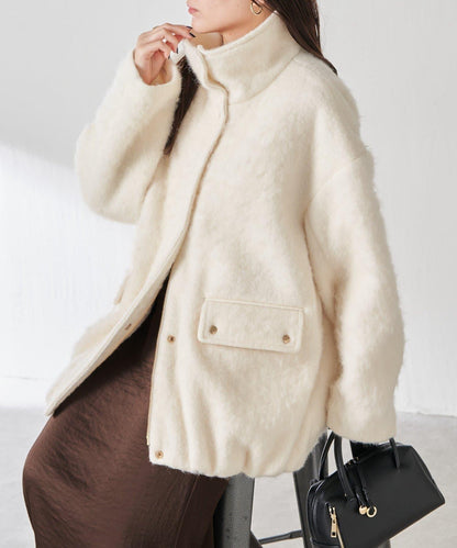 毛邊立領大衣