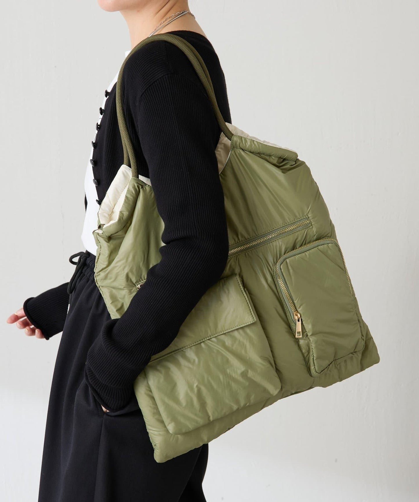 【PAPILLONNER/パピヨネ】可雙面用羽絨托特包