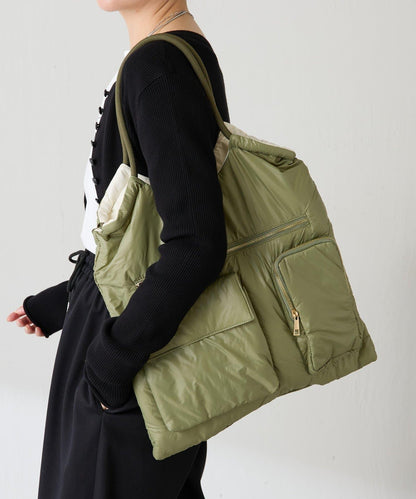 【PAPILLONNER/パピヨネ】可雙面用羽絨托特包