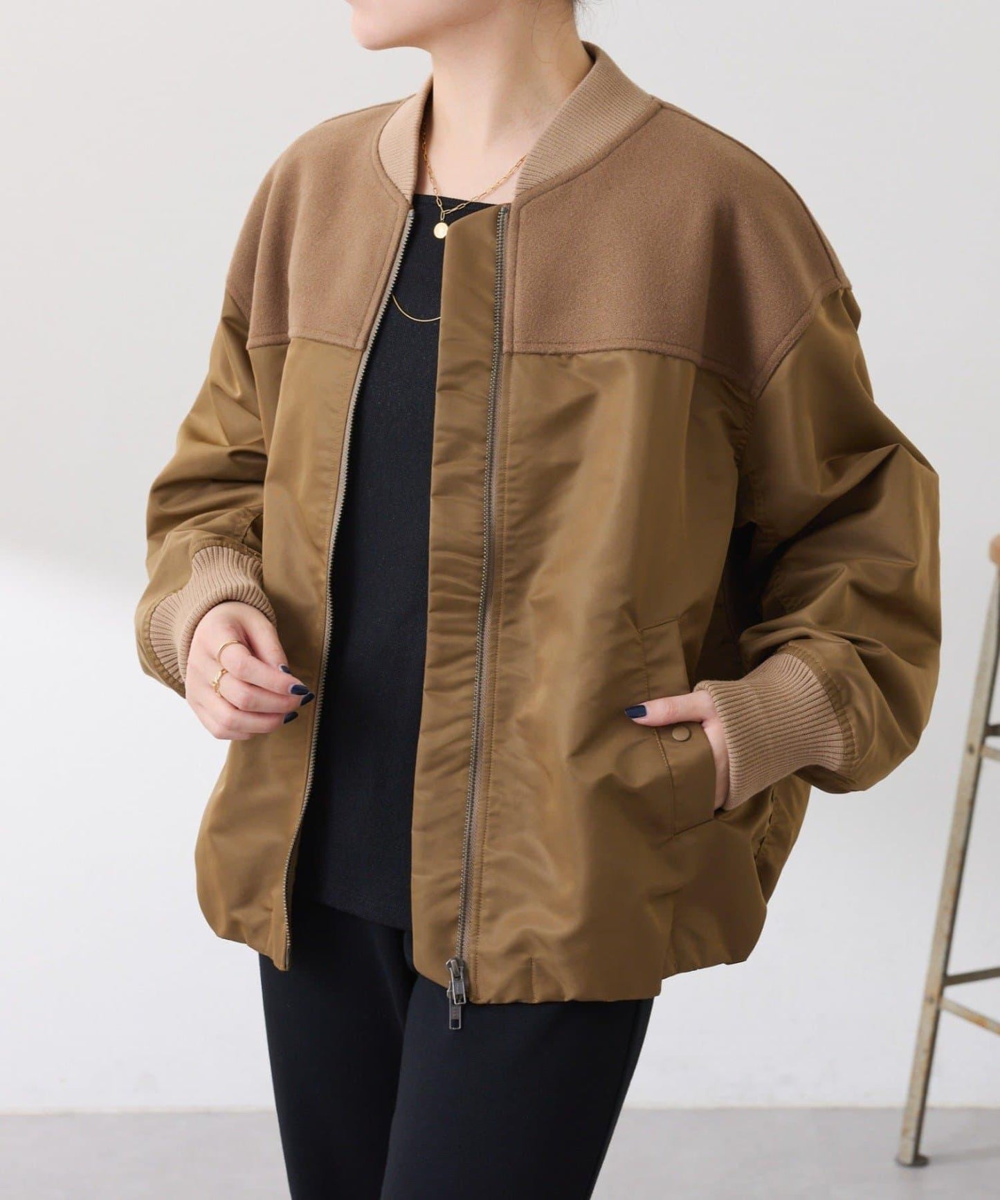 拼接MA-1飛行夾克