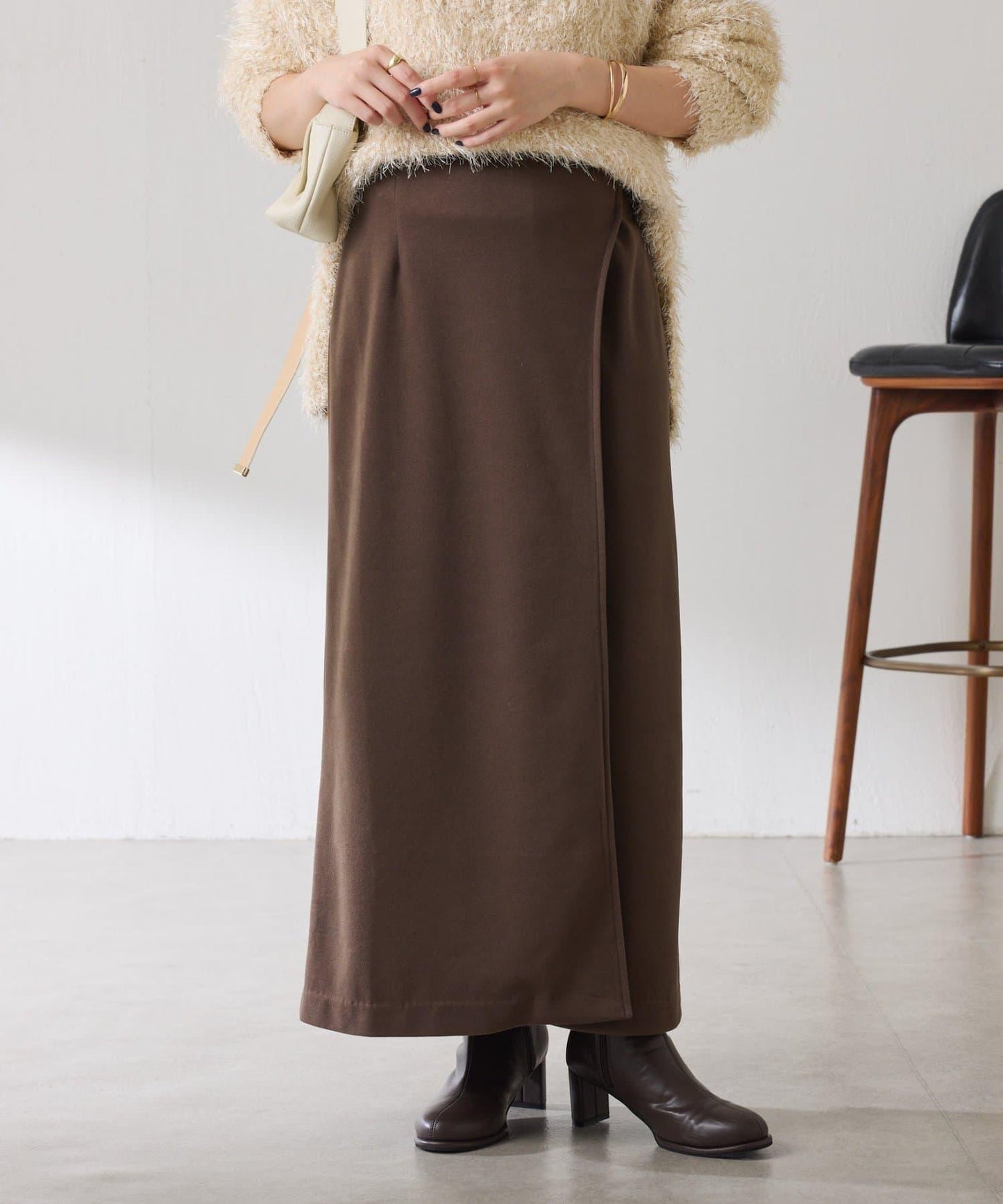 【可調節腰圍】側邊腰帶修身半身裙