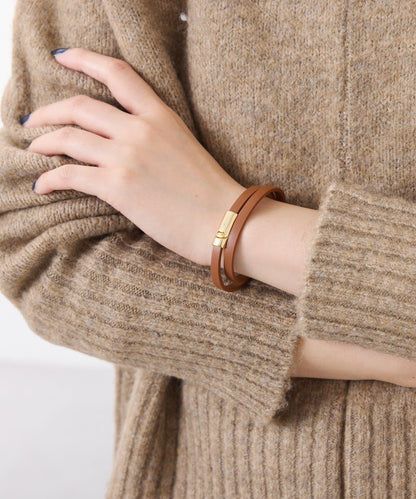 雙圈皮革手鍊