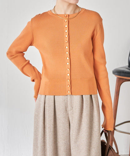 【前後兩穿】條紋紐扣修身開衫