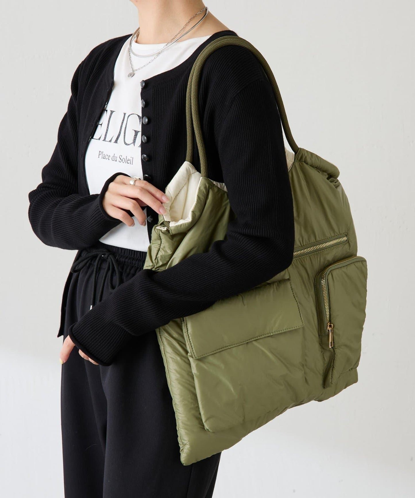 【PAPILLONNER/パピヨネ】可雙面用羽絨托特包