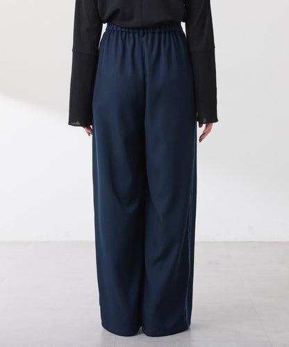 【美腿效果◎】側邊天鵝絨抽繩收口褲