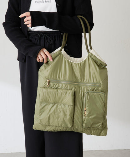 【PAPILLONNER/パピヨネ】可雙面用羽絨托特包