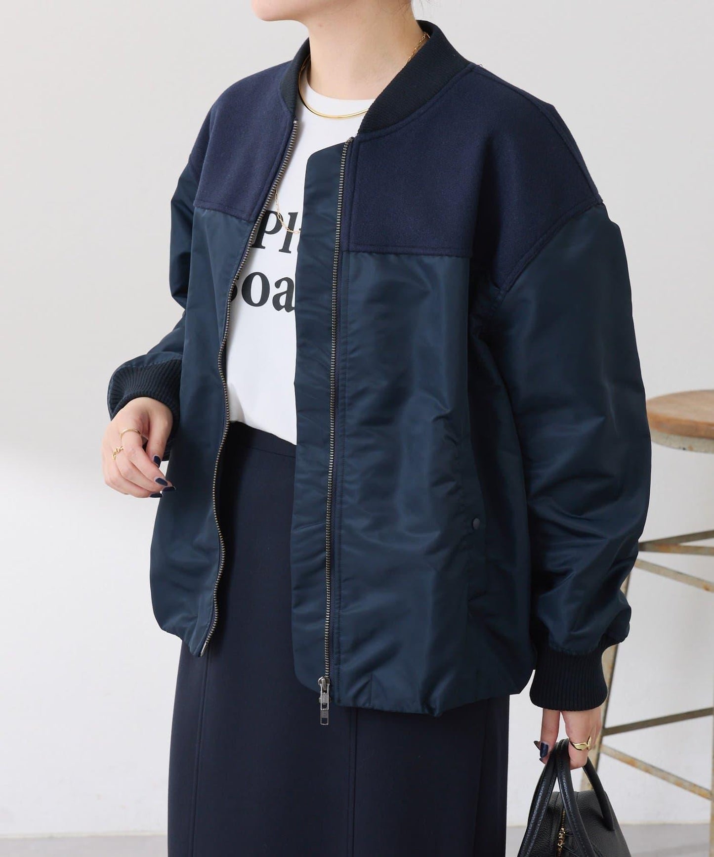 拼接MA-1飛行夾克