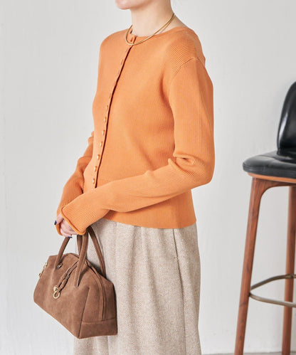 【前後兩穿】條紋紐扣修身開衫