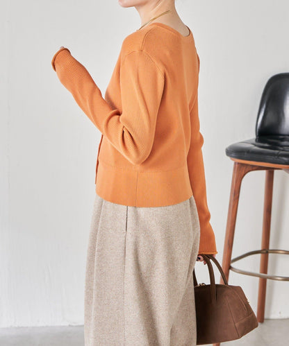 【前後兩穿】條紋紐扣修身開衫