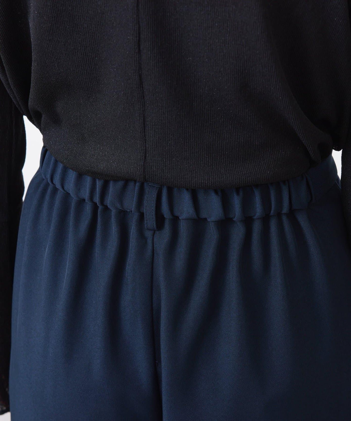 【美腿效果◎】側邊天鵝絨抽繩收口褲